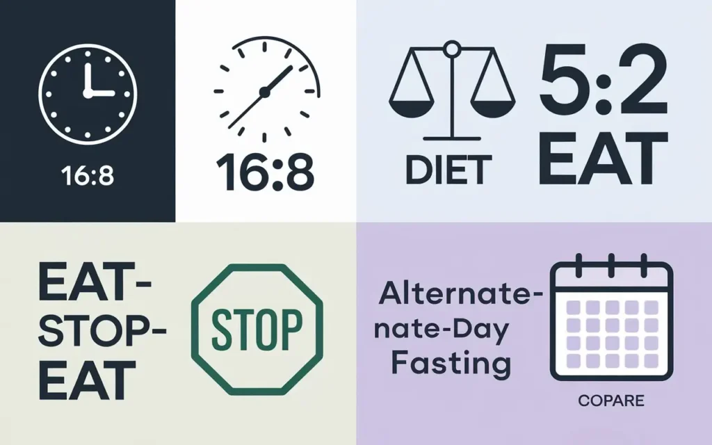 Various intermittent fasting methods for PCOS