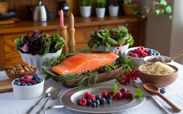 A vibrant spread of healthy meals representing the Jordan Peterson diet.