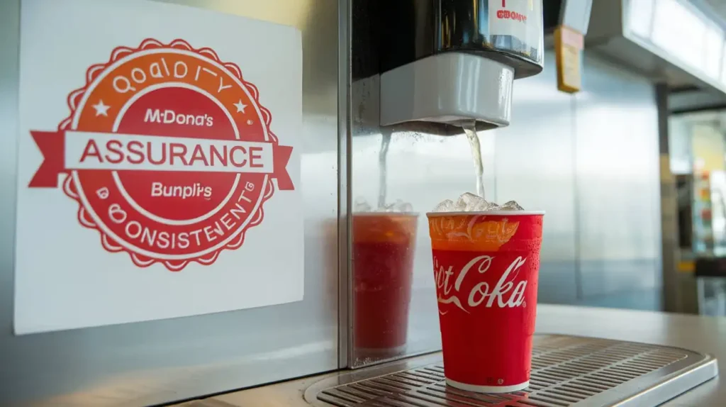 McDonald's Diet Coke being served with ice at a soda fountain