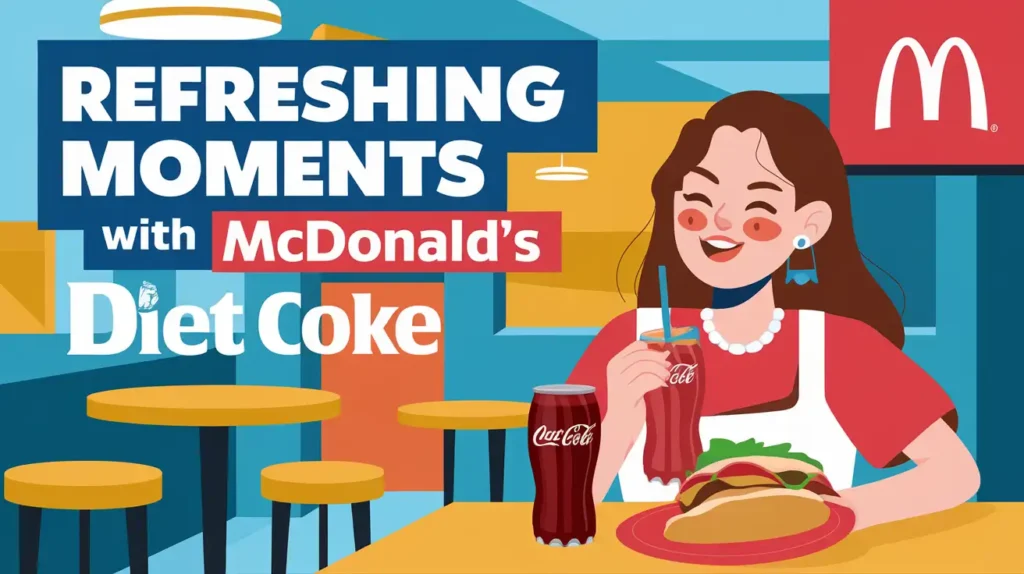 A vibrant social media campaign promoting McDonald's Diet Coke