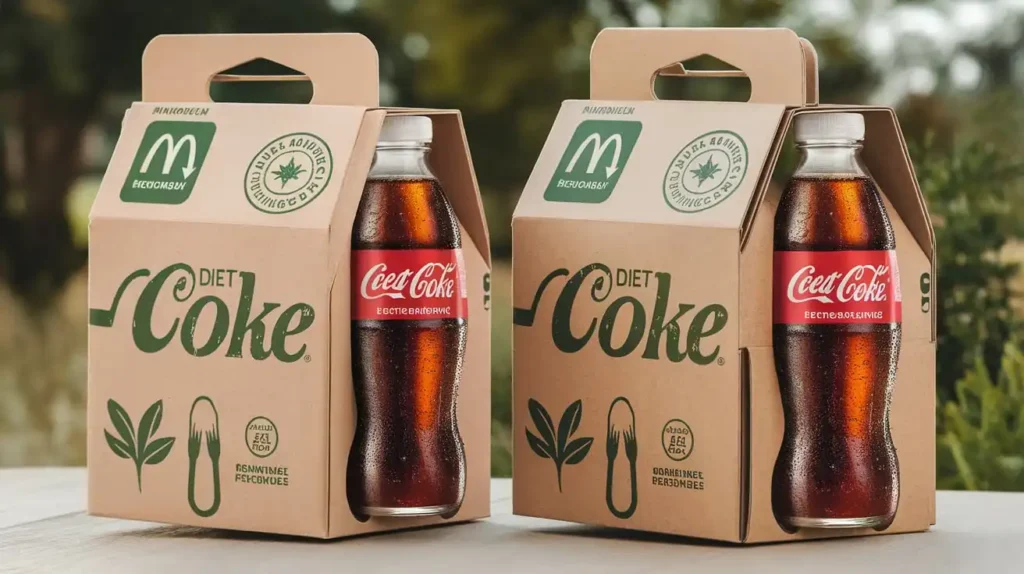 Eco-friendly McDonald's Diet Coke packaging made from recyclable materials