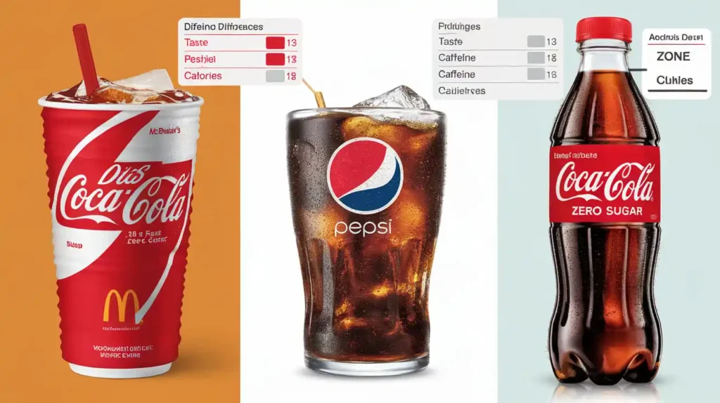 Side-by-side comparison of McDonald's Diet Coke and other diet sodas