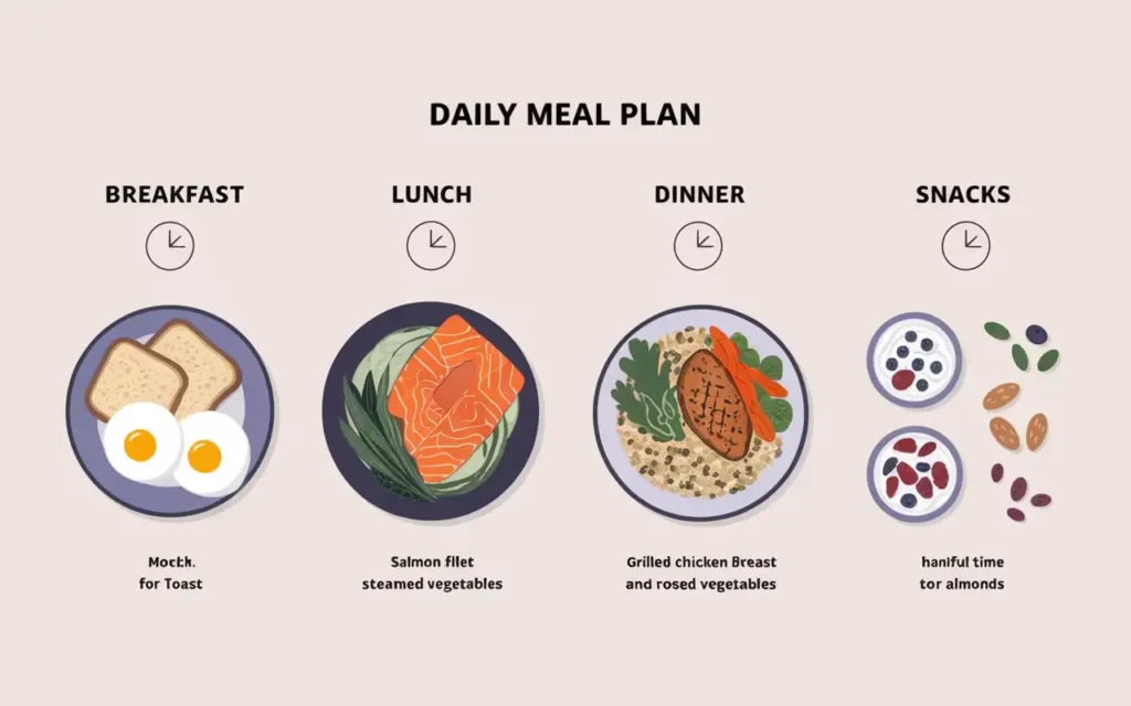 A sample meal plan for a long term diet after colon resection