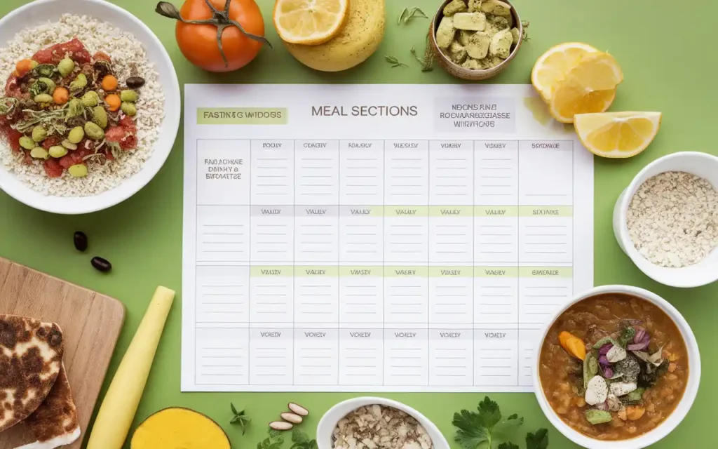 A detailed meal plan for intermittent fasting with Indian foods