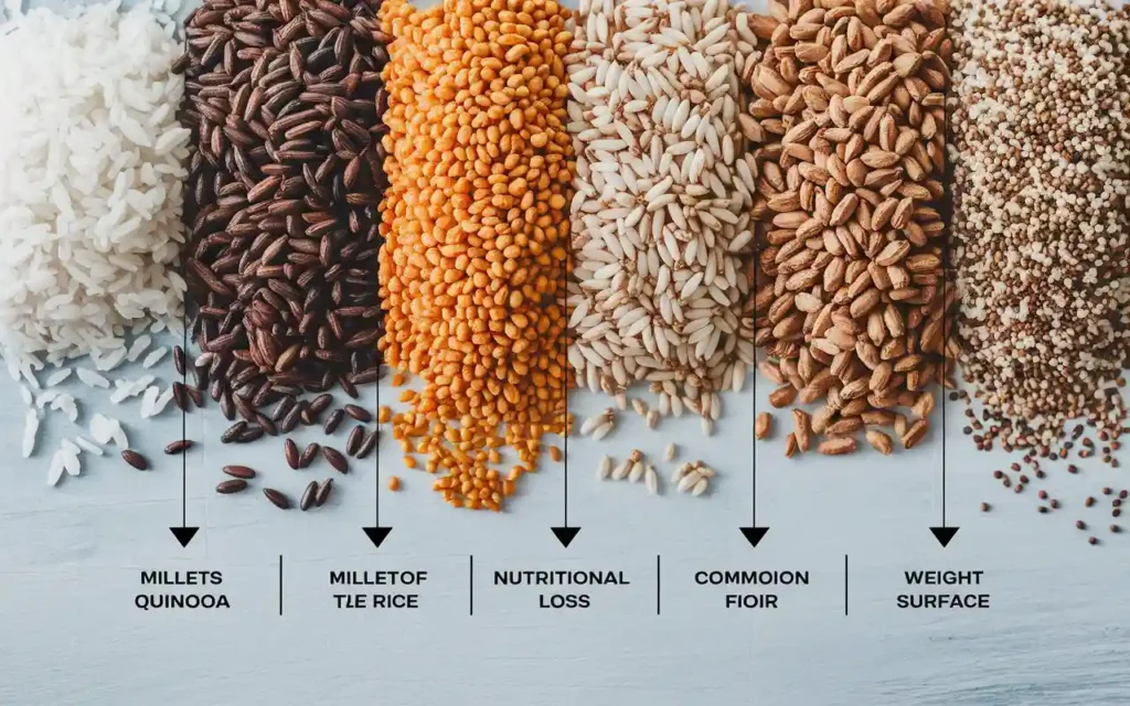 Comparison of millets and other grains for weight loss