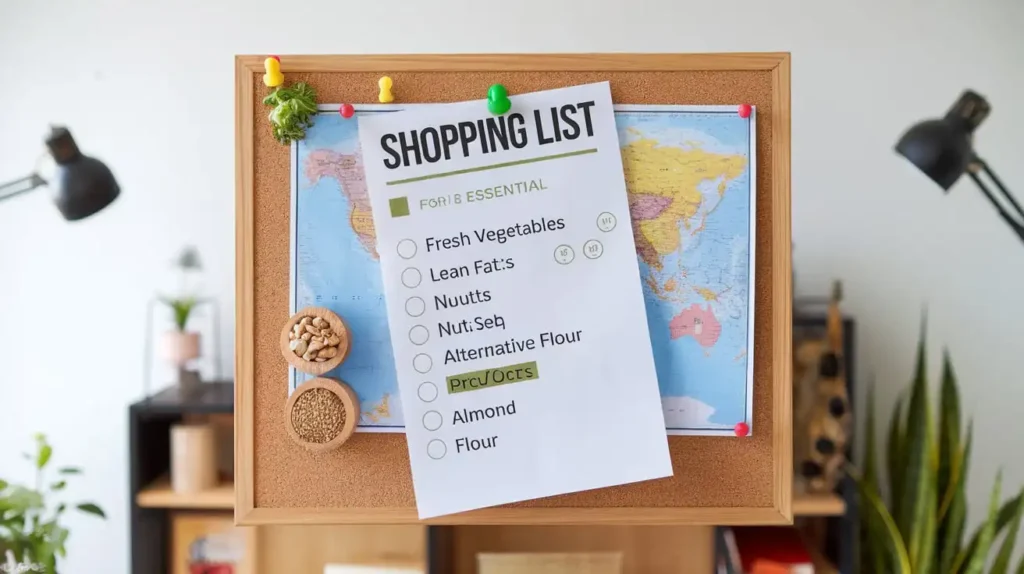 Healthy shopping list for a no bread diet