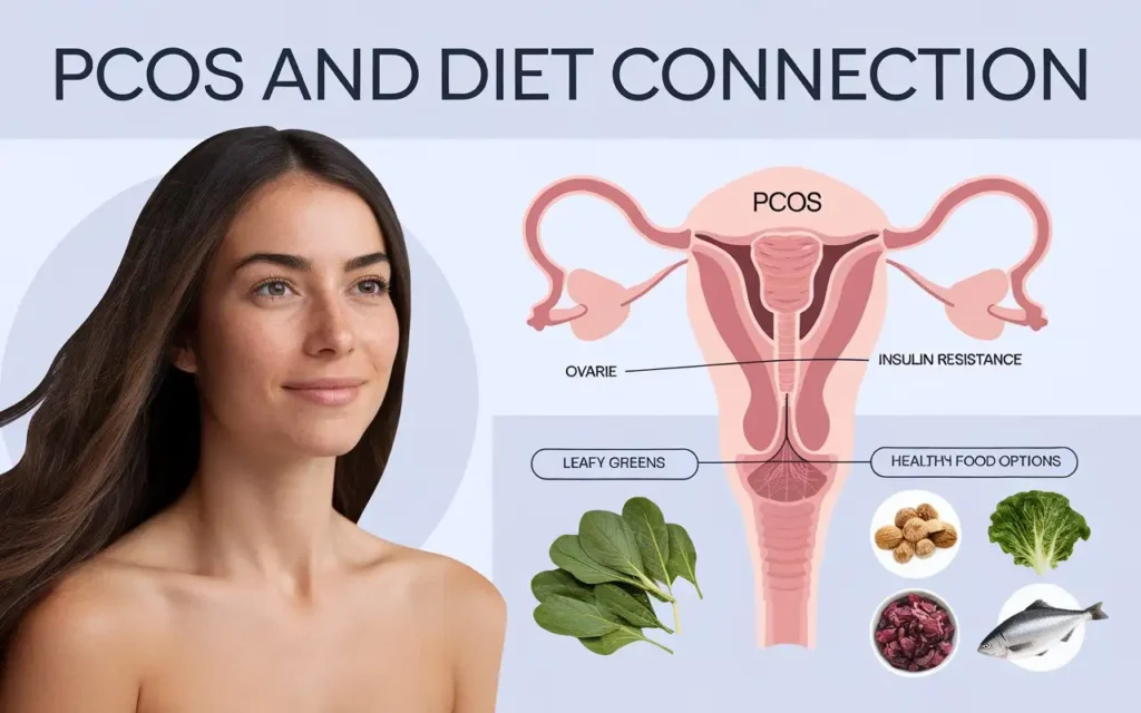 Infographic explaining the role of PCOS diet recipes in hormonal health