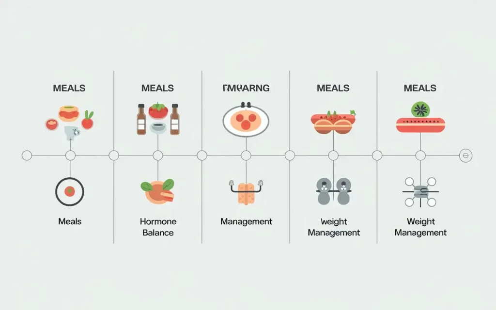 Overview of PCOS and intermittent fasting with a timeline