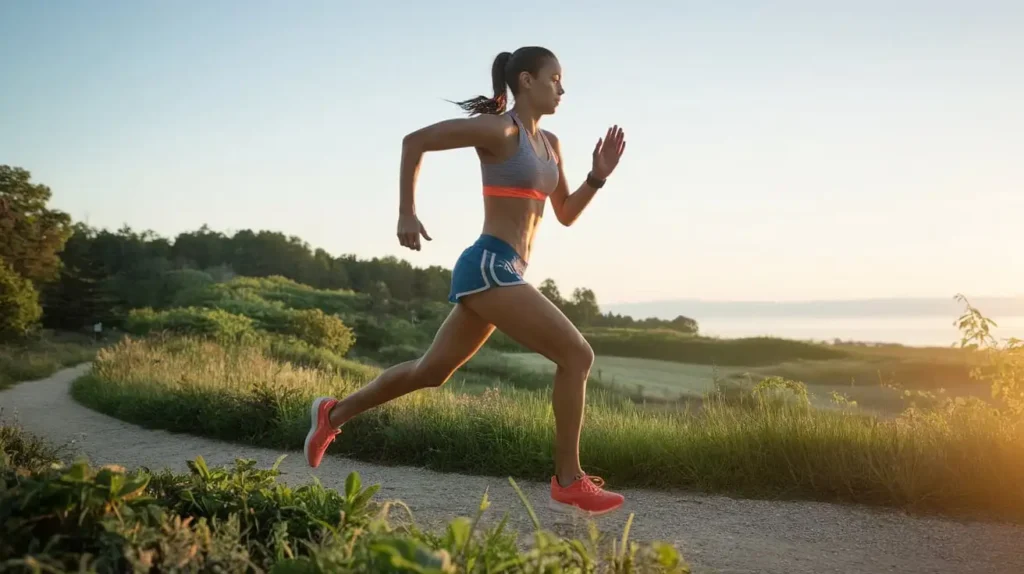 A person exercising outdoors as part of their phentermine diet plan.