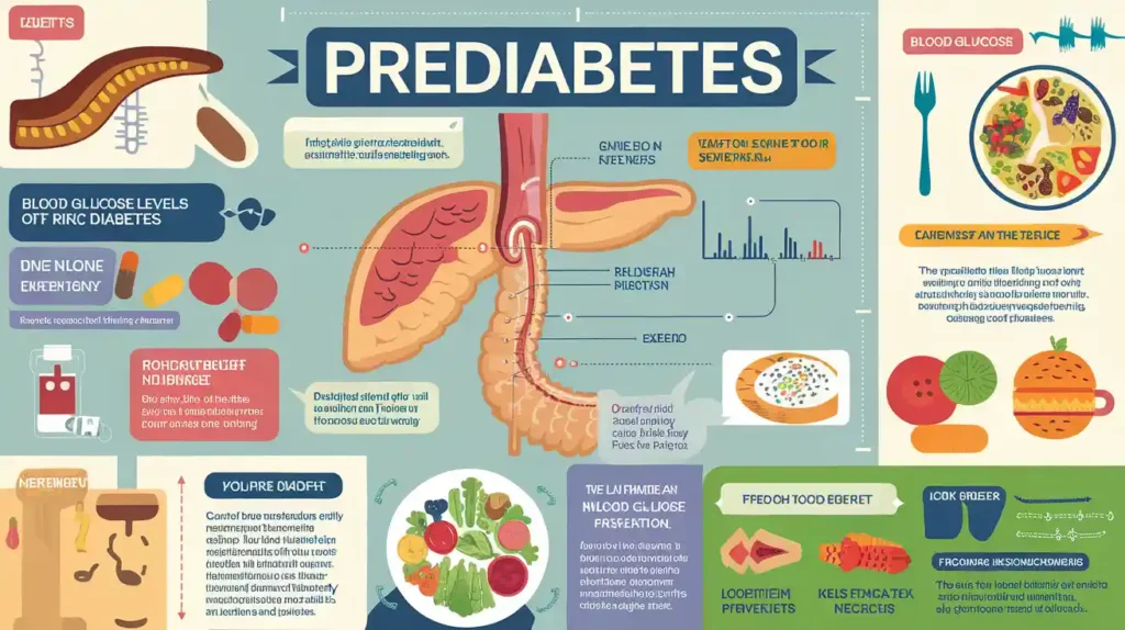 A visual chart explaining prediabetes and its link to diet.