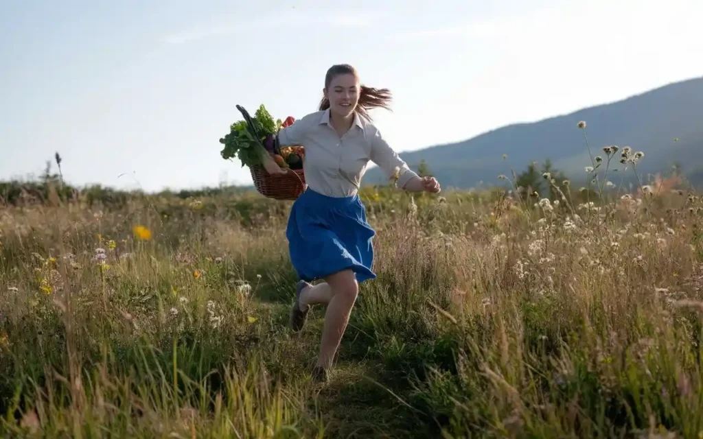 A happy, energetic person outdoors showcasing the benefits of the primal diet