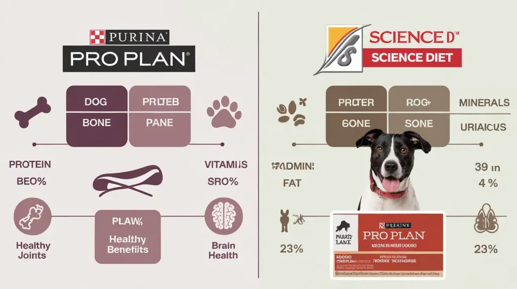 Nutritional comparison of Purina Pro Plan vs Science Diet dog food