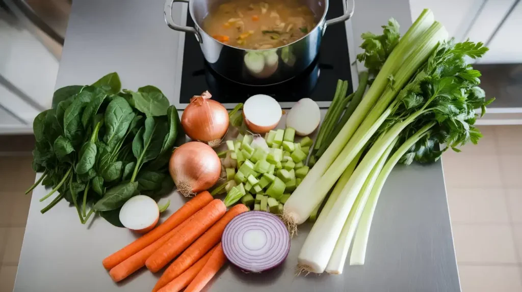 Fresh vegetables used in Sacred Heart Diet Soup. 