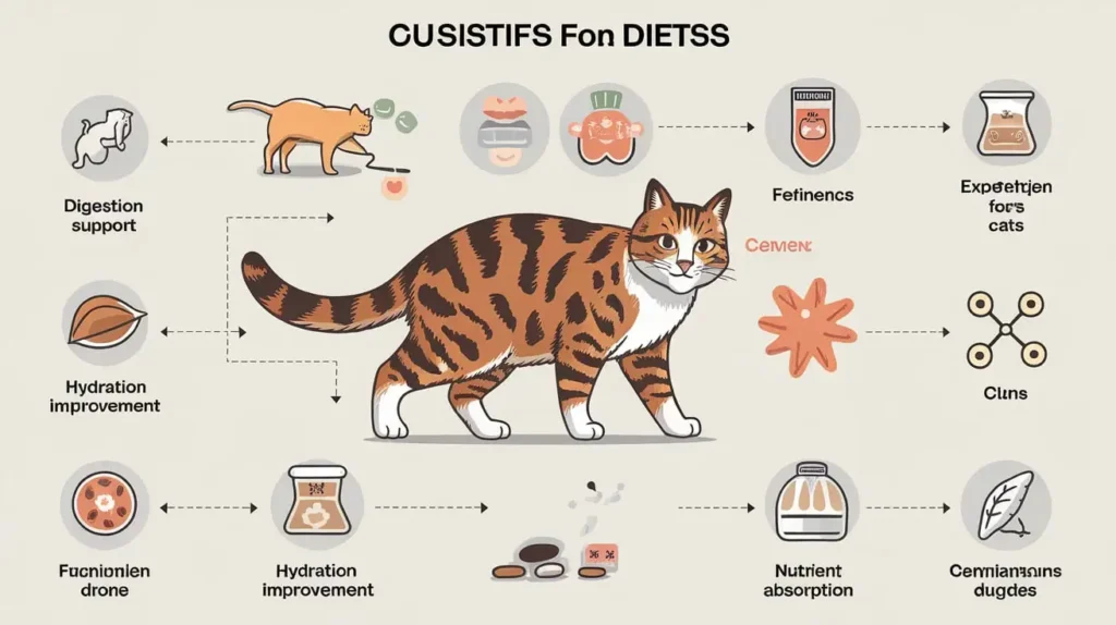 Infographic explaining the benefits of a bland diet for cats