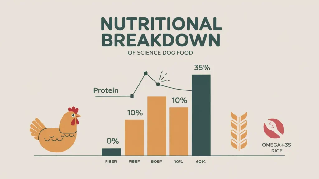 Infographic of Science Diet Light Dog Food ingredients and benefits.
