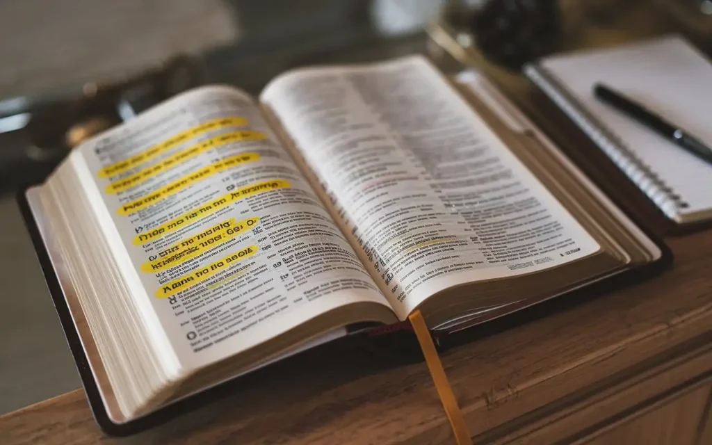 A list of highlighted Bible verses about scripture for fasting