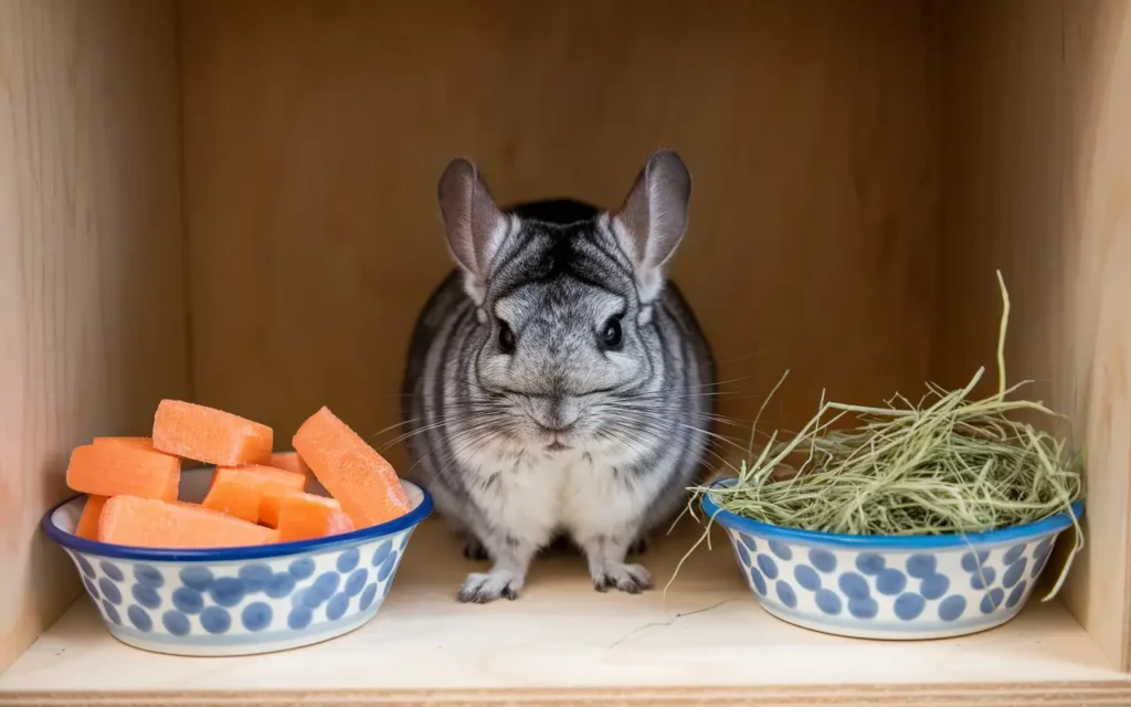 Chinchilla with cooling and winter-friendly food options