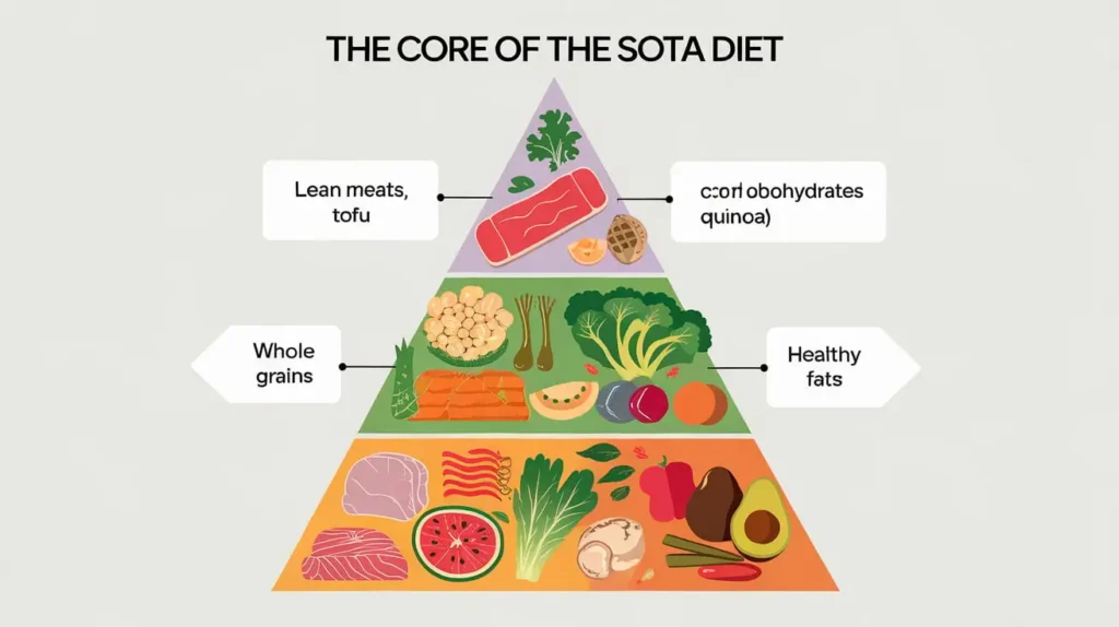 Sota Diet food pyramid showing a balanced nutrition plan