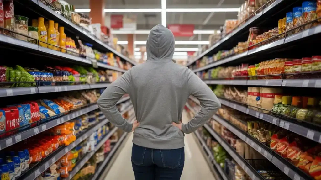 A confused person looking at unhealthy food options while trying to follow the Sota Diet