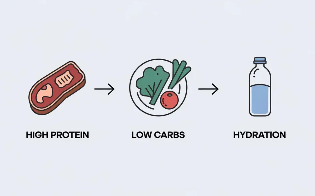 Visual representation of the core principles of the Stillman Diet