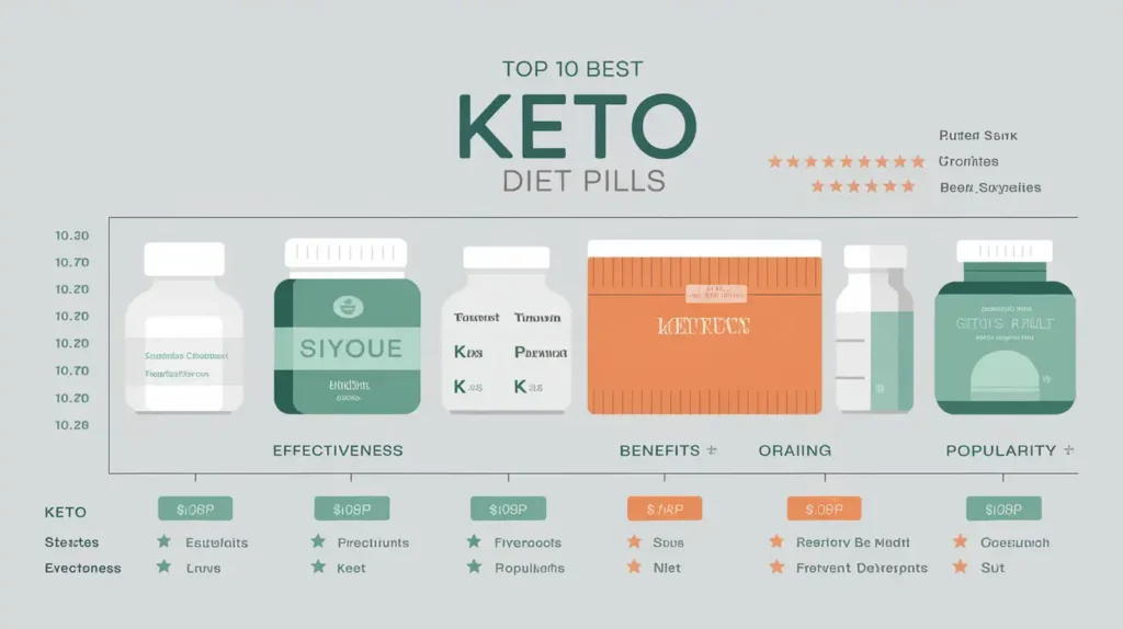 A side-by-side comparison chart of the best keto diet pills.