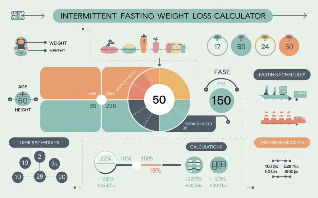 Diagram explaining how an intermittent fasting weight loss calculator works