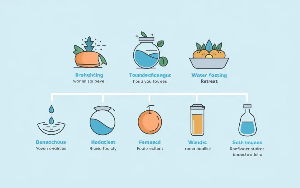 Infographic showcasing the benefits of a water fasting retreat