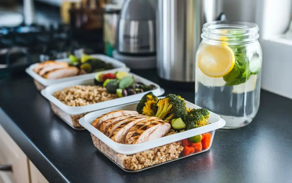 Meal prep containers filled with balanced Westchester Diet Plan meals