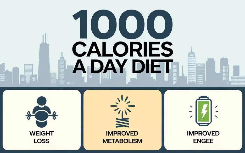 Illustration of benefits from 1000 calories a day diet