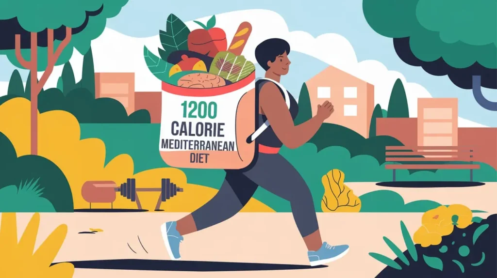 Active lifestyle combining exercise with a 1200 calorie mediterranean diet