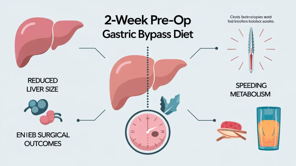 2 week pre op gastric bypass diet benefits infographic