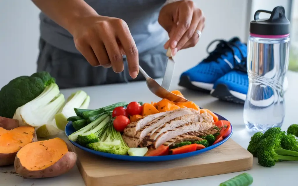 High-energy meal fueling athletic performance on a 2500 calorie diet