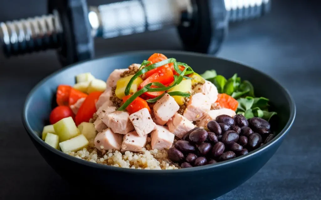 Protein-focused bowl to support a 2500 calorie diet for muscle building