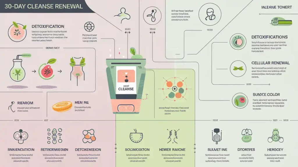 Scientific illustration for the 30 day cleanse diet