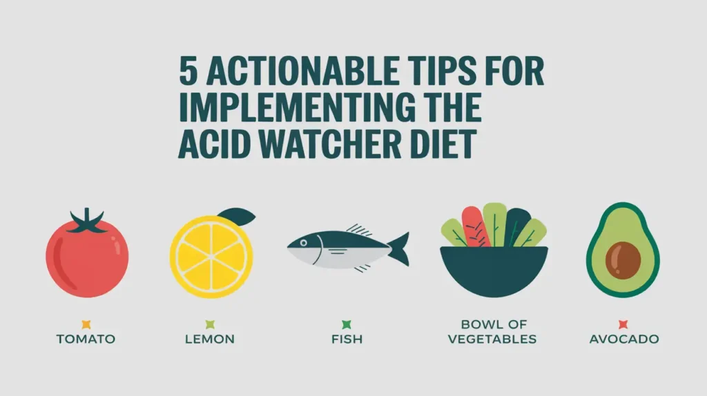 Acid Watcher Diet tips image illustrating actionable strategies