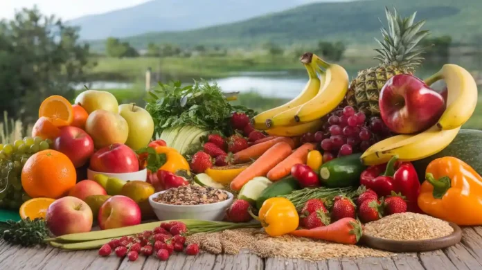 Asian diet plan healthy meal display