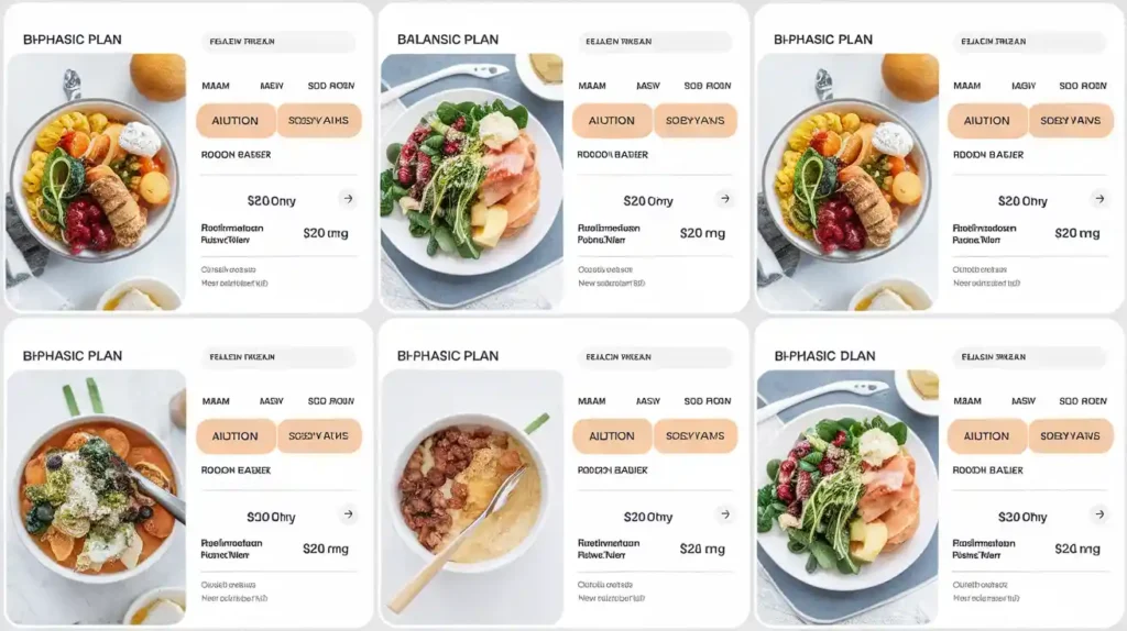 bi phasic diet meal plan layout