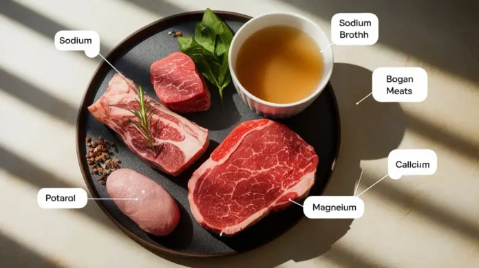 Vibrant display of carnivore diet electrolytes in a meal setting