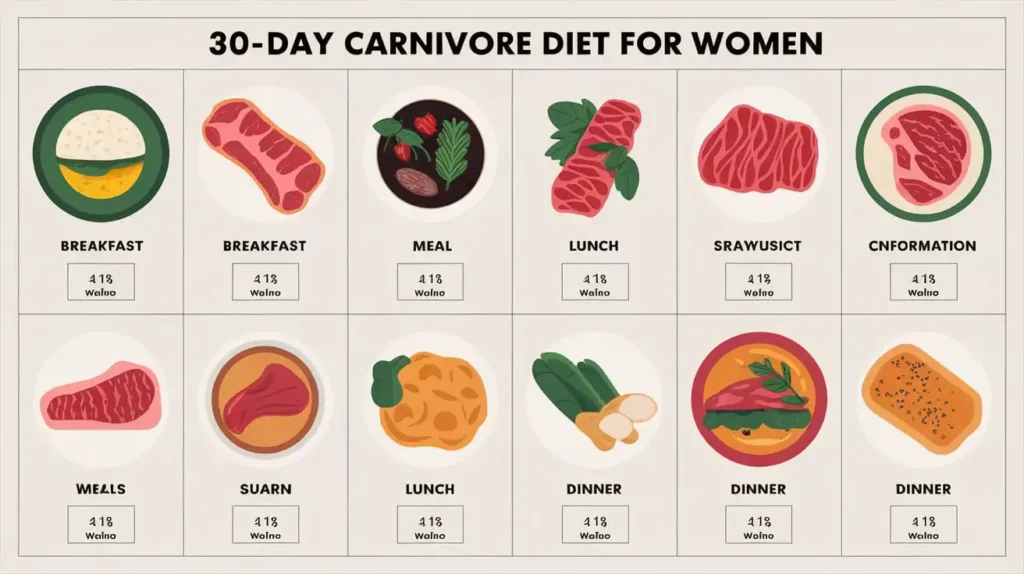 Detailed meal plan for carnivore diet results 30 days female