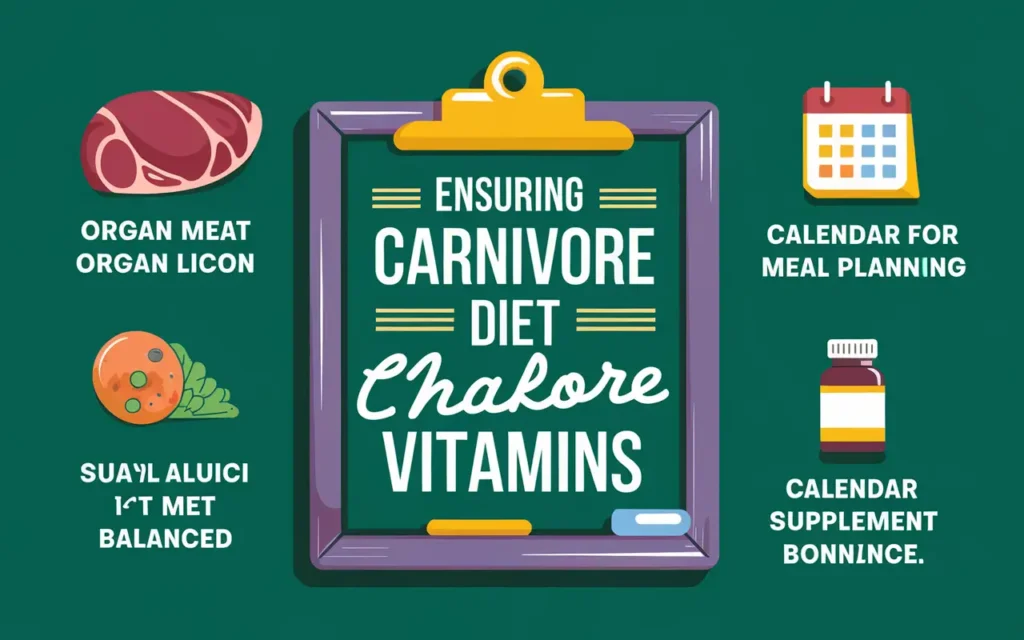 A list or board showcasing top tips for maximizing carnivore diet vitamins