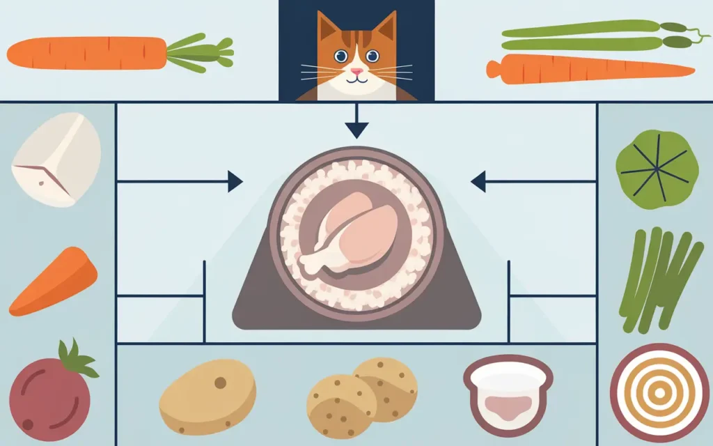 cat bland diet introduction image with infographic