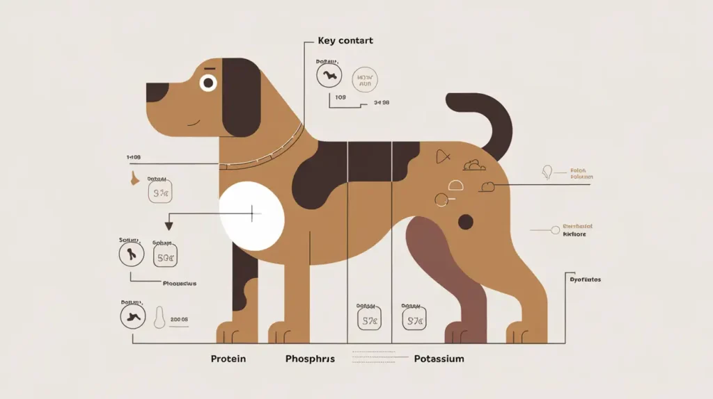 dog renal diet nutritional chart infographic