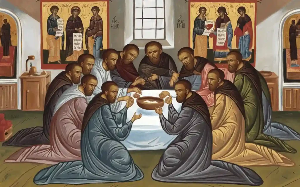 Depiction of early Greek Orthodox fasting traditions