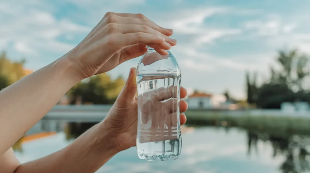 Person drinking water to maintain hydration during fasting