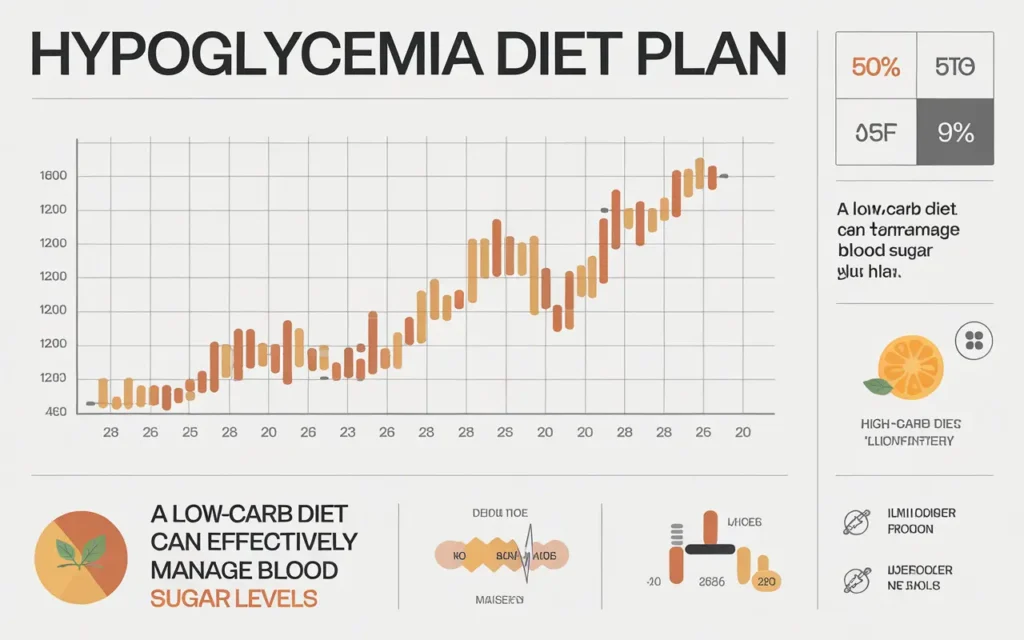 Hypoglycemia diet plan research image displaying data charts and studies