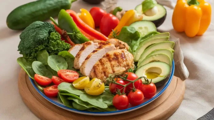 Low Carb Anti Inflammatory Diet featured image showcasing a vibrant, balanced meal