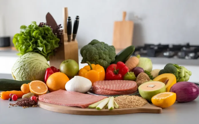 A vibrant display of healthy foods representing the metabolic health diet