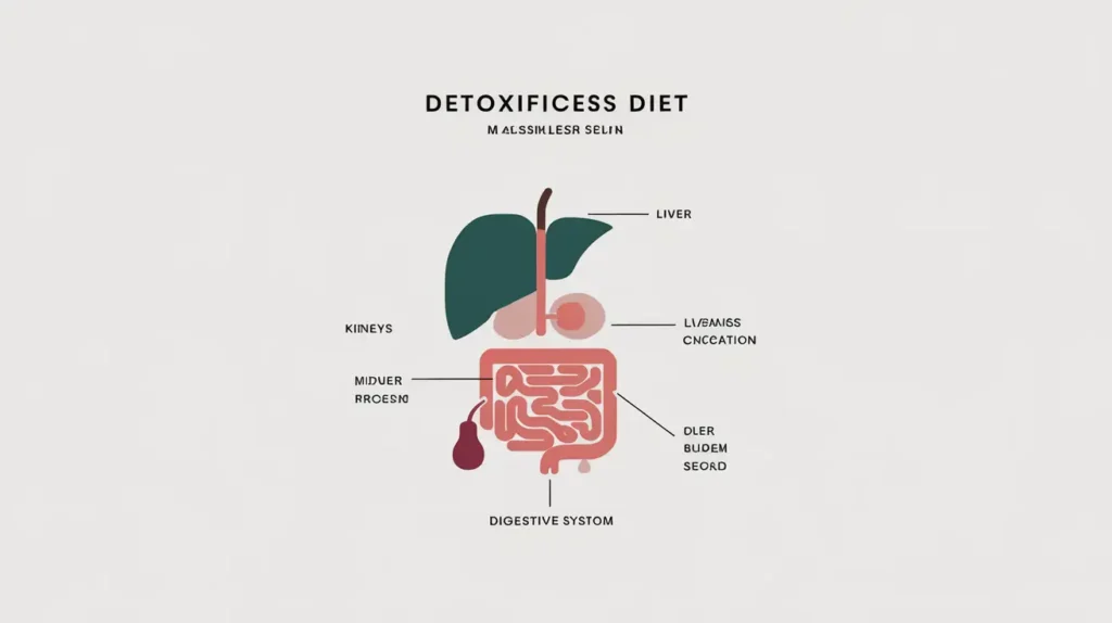 Diagram explaining detox process in mucusless diet
