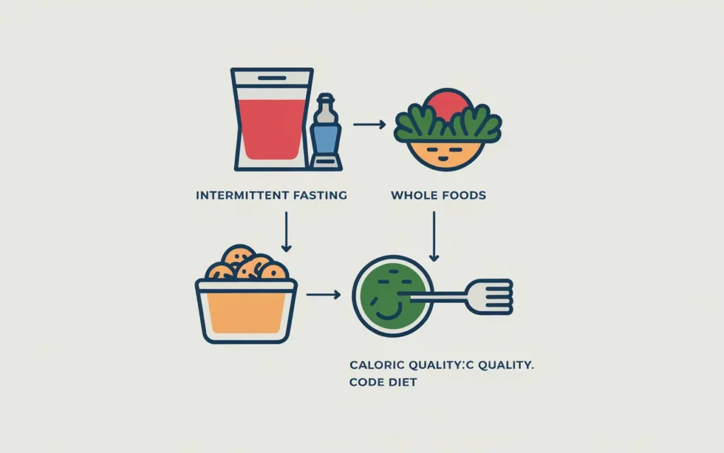 Visual representation of key principles of the obesity code diet