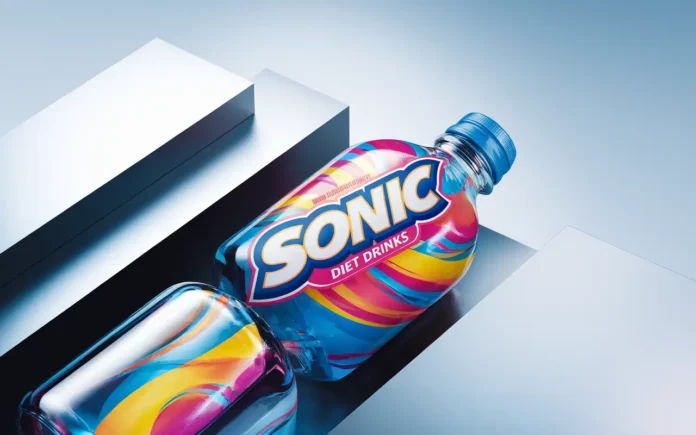 Vibrant sonic diet drinks on a modern background